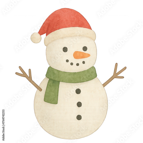 snowman with red hat