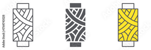 Sewing thread icon, bobbin and sew, spool sign, vector graphics, a linear pattern on a white background. editable stroke