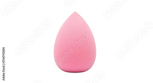 Pink makeup sponge for applying foundation on transparent background