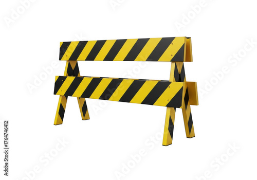 Construction barrier isolated on transparent background