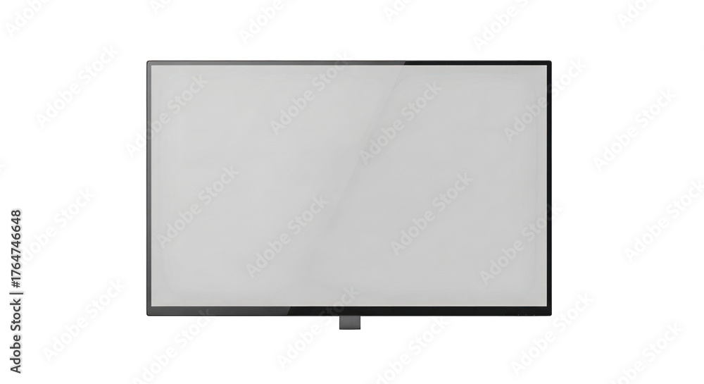 Naklejka premium Modern black television set with blank screen on transparent background