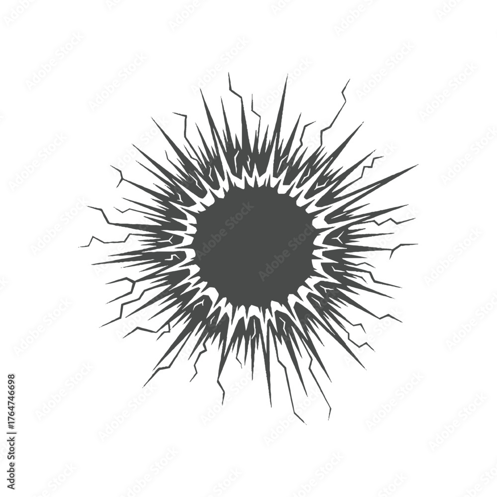 Obraz premium Shattered Surface Impact Mark