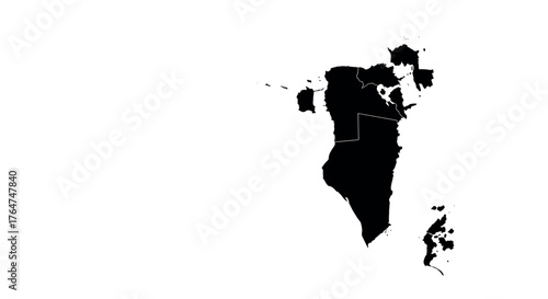 South america silhouette map with simplified borders on white background