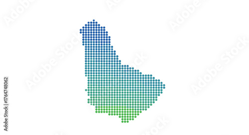 Colorful gradient dotted map of bahrain on white background