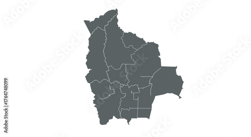 Minimalist map of bolivia with provinces outlined