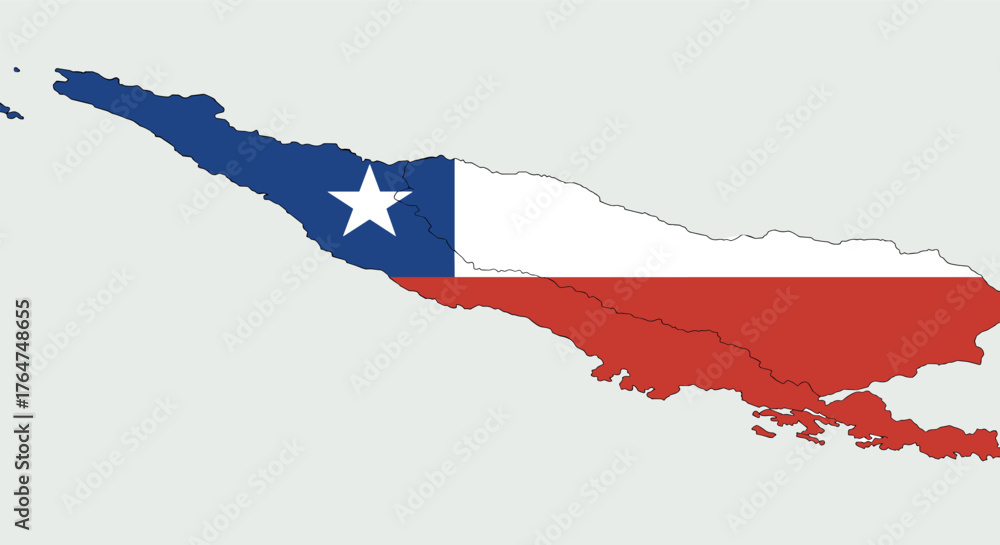 Fototapeta premium Chile flag map silhouette with regional design