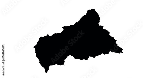 Silhouette map of the central african republic on white background