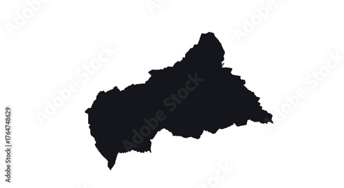 Central african republic country silhouette on white background