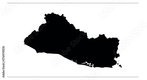 El salvador map silhouette on white background