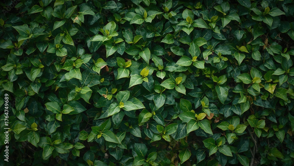 Fototapeta premium Textured backdrop formed by a branch covered in lush green ivy leaves