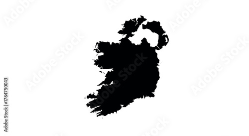 Ireland island silhouette on white background