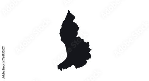 Hong kong silhouette map on white background