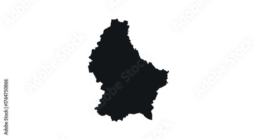 Luxembourg country silhouette map in black on white background