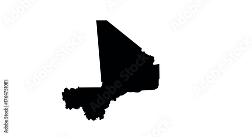 Mali silhouette map: clean design for geographic and educational projects