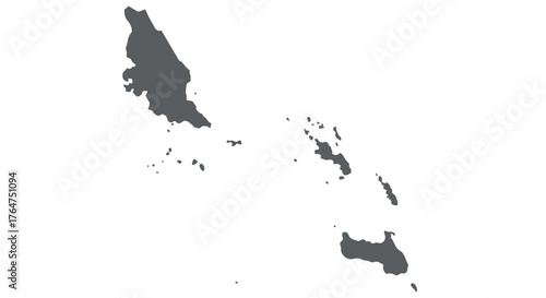 Hawaii archipelago map silhouette: clean and minimalistic design