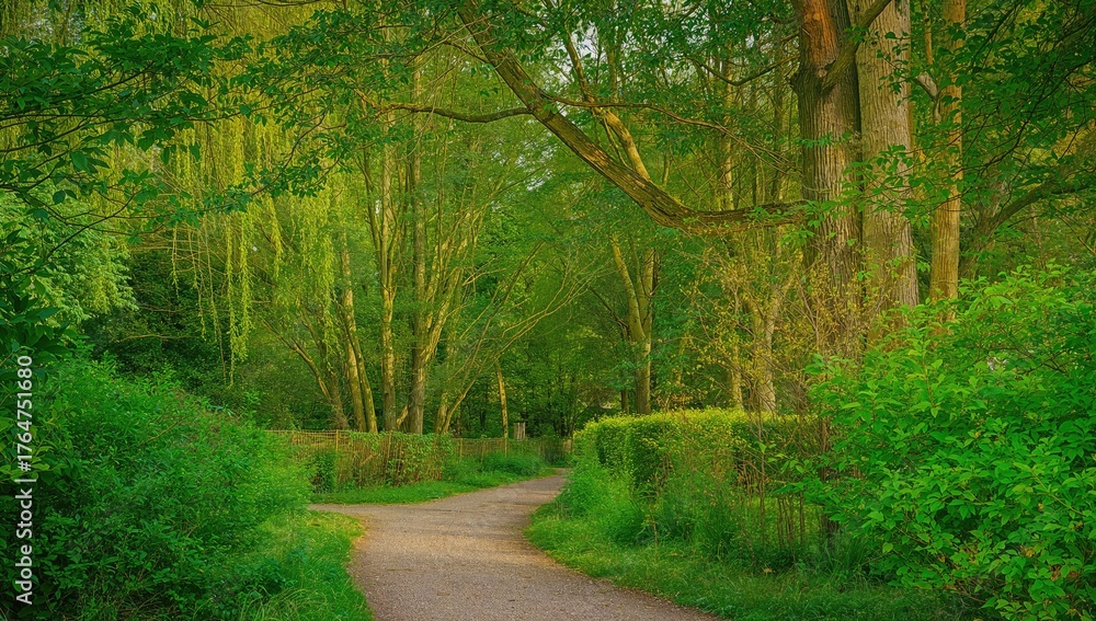 Fototapeta premium Journeying through the Grove of Yew and Boxwood Trees