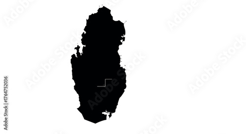 Silhouette map of qatar on white background perfect for geographical designs