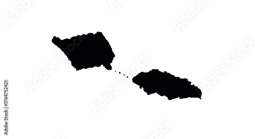 Silhouette of saudi arabia and qatar with dotted line connection on white background