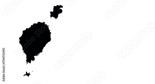 Simplified silhouette map of lanzarote island in black and white