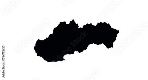 Black silhouette of slovakia on a white background