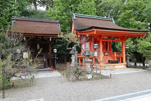 A Japanese shrine : the scene of subordinate ones in the precincts of Kitano-tenmangu Shrine in Kyoto City