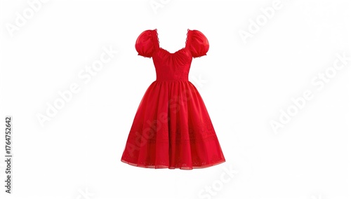 Crimson gown on a plain white background