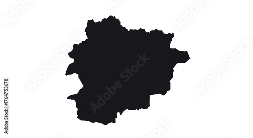 Niger country silhouette: bold black outline of african nation