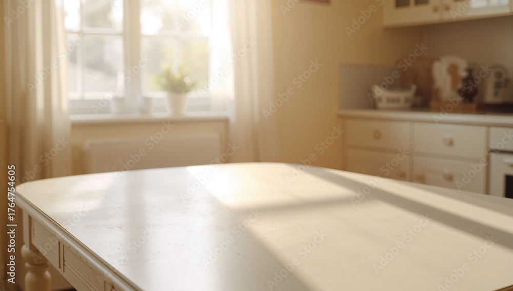 Fototapeta premium Retro white tabletop with empty space and window backdrop