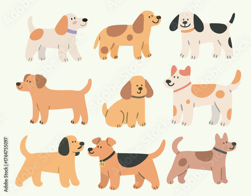 귀여운 강아지 단순한 일러스트 모음 그림