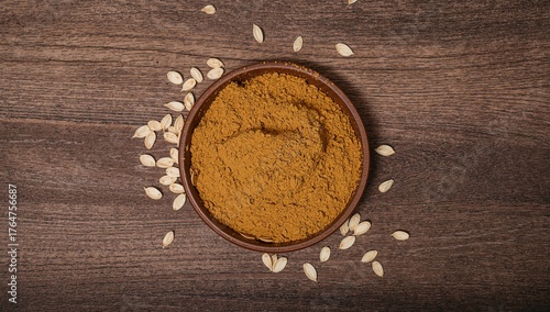 Natural face pack with oats, clay, rose water, and lemon juice on a wooden table, ideal for oily skin cleansing in spa treatments