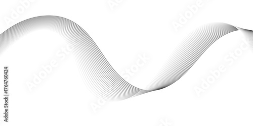 Abstract color smooth stripe dynamic wave line on a white stylized line art background. Design element technology suit for banner, poster, cover, brochure, flyer, website. vector illustration