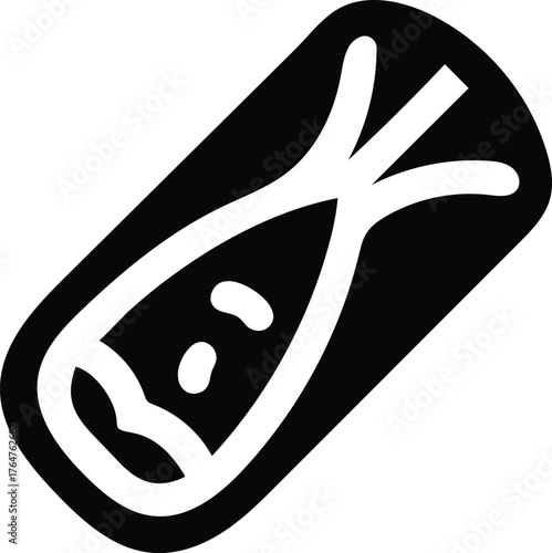 Stylized capsule pill or medicine icon with simple line design for healthcare and pharmaceutical concepts vector