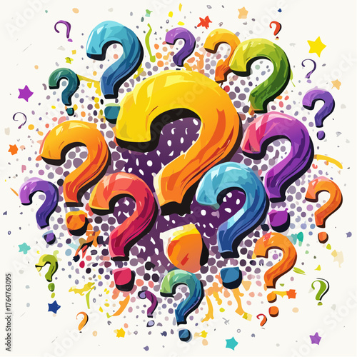 Viele bunte Fragezeichen