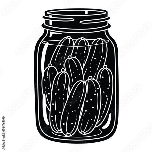 Jar of pickles food preservation