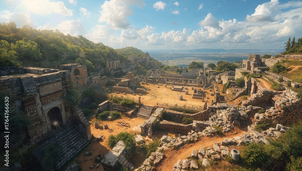 Fototapeta premium Ancient remains acknowledged for their historical importance