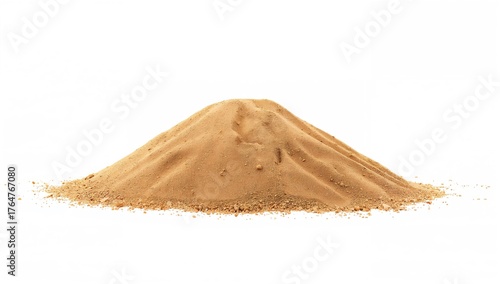 Heap of sand on a plain whi...
