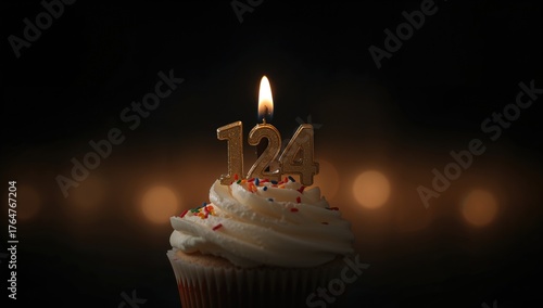 Number 124 birthday candle ...