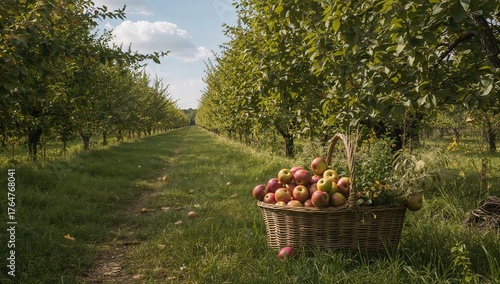 Basket filled with fresh or...