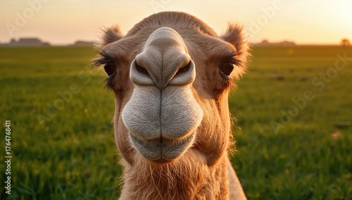 A detailed view of a camel'...