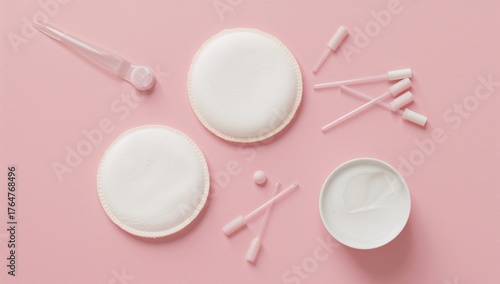 White circular cotton pads ...
