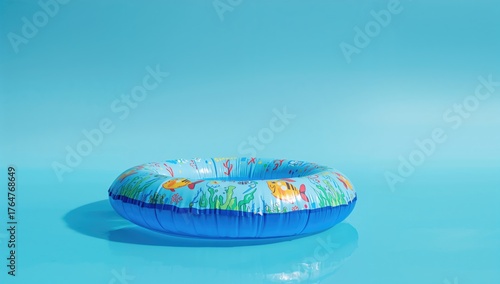 Inflatable pool float in bl...