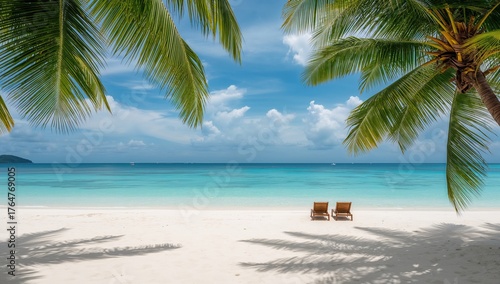 Serene turquoise waves lap ...