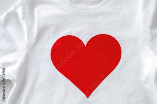 White Tee with Heart Design...