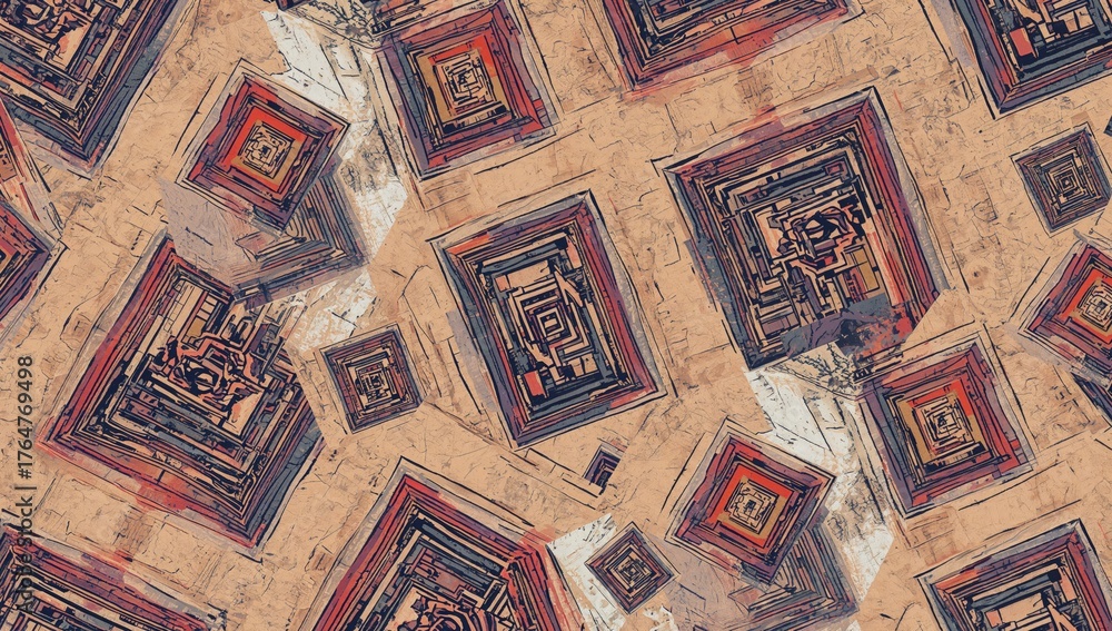 Obraz premium Geometric design featuring box patterns