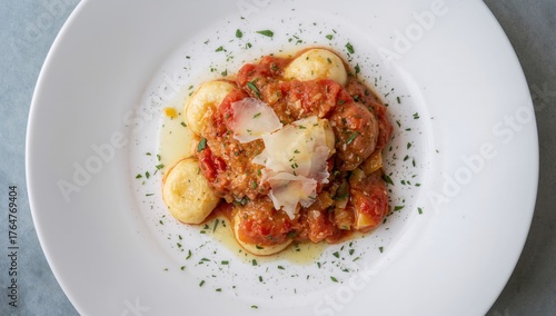 Handmade gnocchi with herbs...