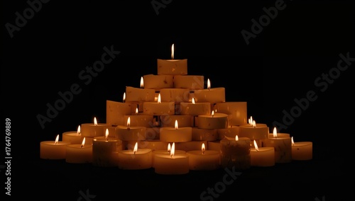 Pile of wax candles