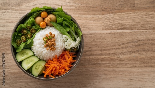 Vegetarian poke bowl featur...
