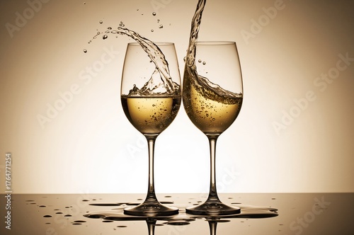 Two wine glasses filled wit...