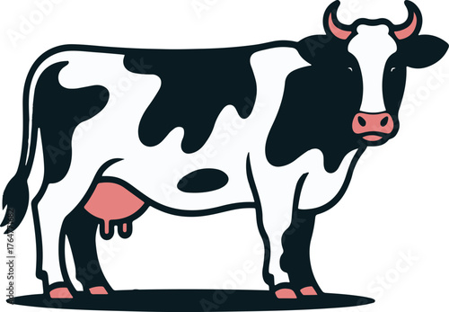Holstein Dairy Cow Breed Livestock Animal Mammal Vector Illustration