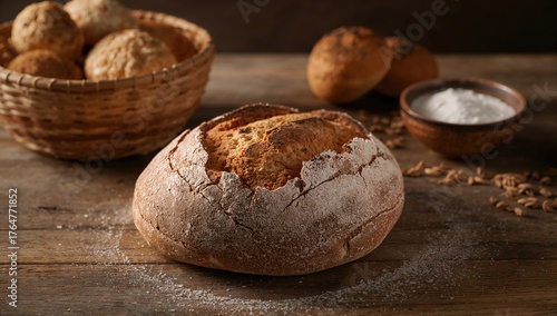 Rye flour bread baked at ho...